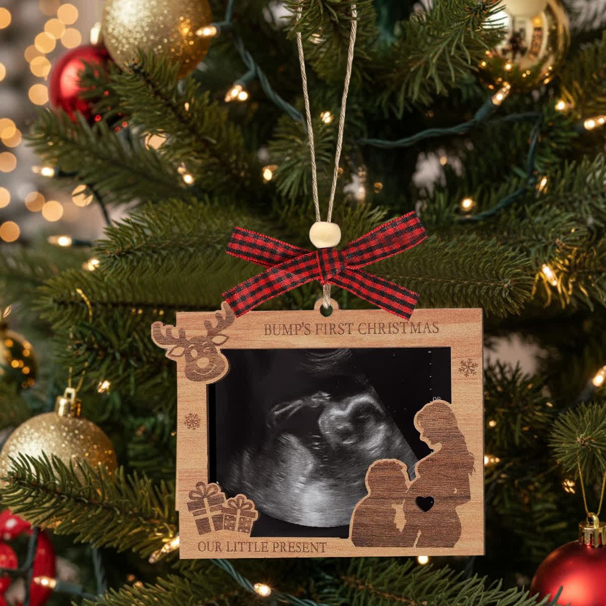 Baby Sonogram Ornament For Expecting Mom - Bump's First Christmas Ultrasound DIY Photo Ornament - image 4