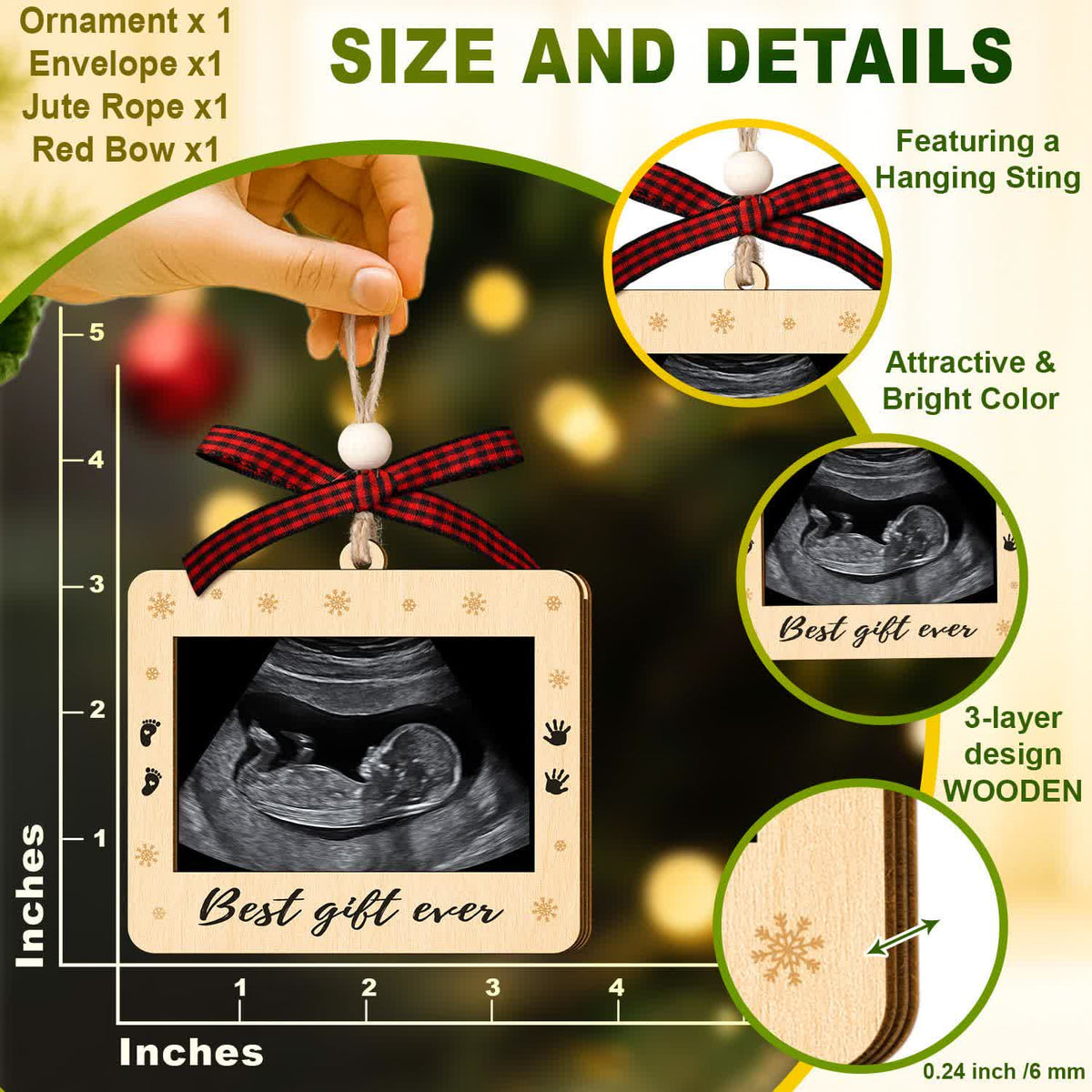 Best Gift Ever Sonogram Ornament - DIY Baby Ultrasound Christmas Ornament - image 2