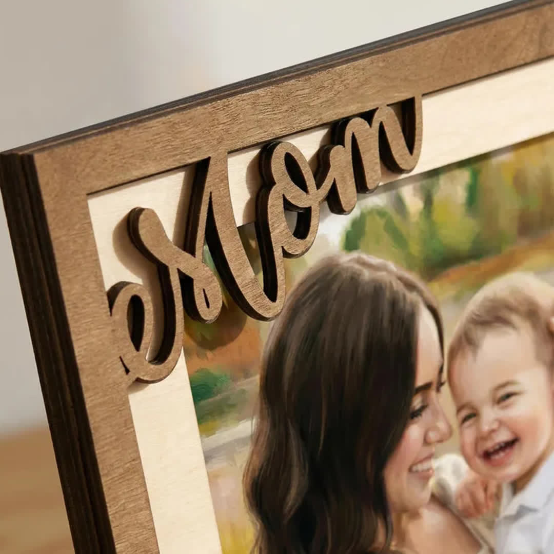 To The World You Are A Mom Photo Frame - Custom Mom DIY Picture Desk Frame - image 2