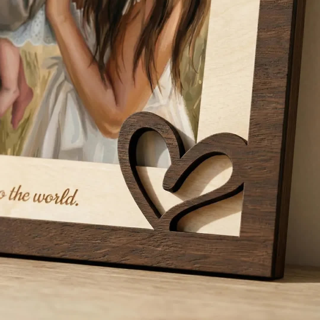 To The World You Are A Mom Photo Frame - Custom Mom DIY Picture Desk Frame - image 3