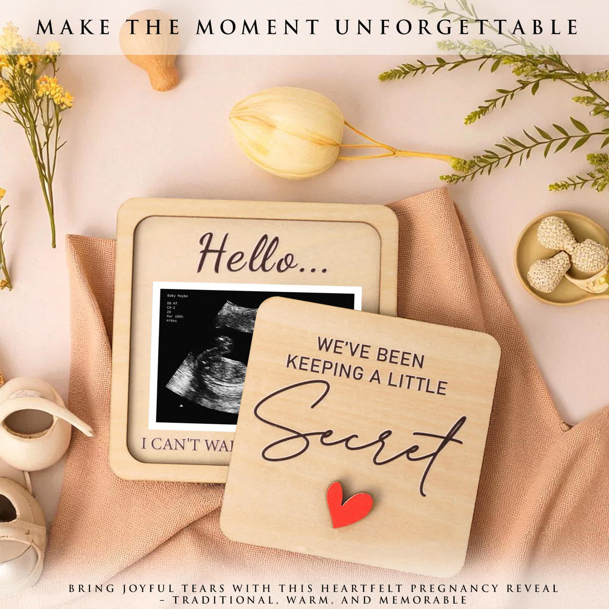 We've Been Keeping A Little Secret Frame - Pregnancy Announcement DIY Ultrasound Photo Frame - image 2
