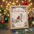 Cardinal On The Green Branch Christmas Hug Sea Glass Framed Art - Oak - 8" X 6" - image 2