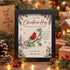 Cardinal On The Green Branch Christmas Hug Sea Glass Framed Art - Black - 8" X 6" - image 0