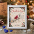 White Washed Cardinal A Little Christmas Hug Sea Glass Framed Art - White - 8" X 6" - image 0