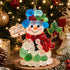 Joy | Love | Light Christmas Handcrafted Sea Glass Hanging Ornament - Snowman - Approx. 3.94" x 3.94" - image 2