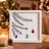 Little Christmas Lights Heartwarming Handmade Sea Glass Framed Art - White - 8" X 8" - image 3
