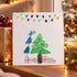 Blue Bird & Christmas Tree Holida Sea Glass Framed Art - Seaglass Card - 8" X 8" - image 1