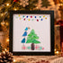 Blue Bird & Christmas Tree Holida Sea Glass Framed Art - Black - 8" X 8" - image 3