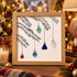 Five Hanging Lights Simple Christmas Sea Glass Framed Art - Oak - 8" X 8" - image 0