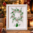 JOY Christmas Wreath With Berries Sea Glass Framed Art - White - 8" X 6" - image 4
