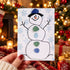 Cute Frosty Snowman Christmas Sea Glass Framed Art - Seaglass Card - 8" X 6" - image 1