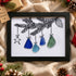 Pine Cone And Star Coastal Christmas Sea Glass Framed Art - Black - 6" X 8" - image 3