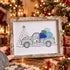 Christmas Truck Farmhouse Decor Sea Glass Framed Art - Retro White - 6" X 8" - image 0