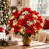 Light Up DIY Poinsettia Bouquet - Christmas Artificial Flowers Decor With LED Light - image 6
