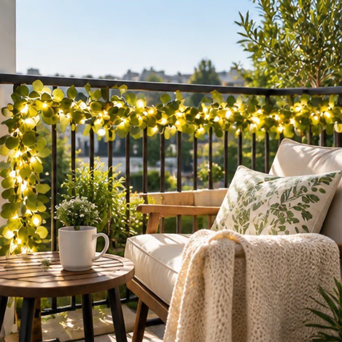  Lighted Eucalyptus Leaf Rattan With Led Lights - Glowing DIY Artificial Forest Plant Decor - image 1