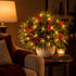 Christmas Red Berry Pinecone & Fir Bouquet - DIY Artificial Flowers Decor With LED Light String - image 1
