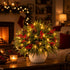 Christmas Red Berry Pinecone & Fir Bouquet - DIY Artificial Flowers Decor With LED Light String - image 4