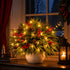 Christmas Red Berry Pinecone & Fir Bouquet - DIY Artificial Flowers Decor With LED Light String - image 5