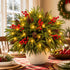 Christmas Red Berry Pinecone & Fir Bouquet - DIY Artificial Flowers Decor With LED Light String - 2 Pack - image 0