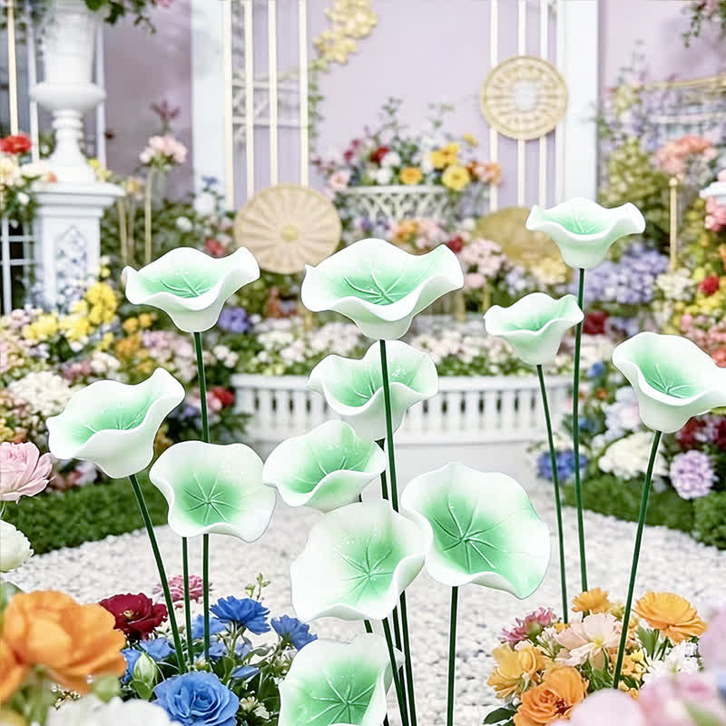 Floating Lotus Garden Sculpture - Romantic Handmade Ceramic Flower Decor - image 3