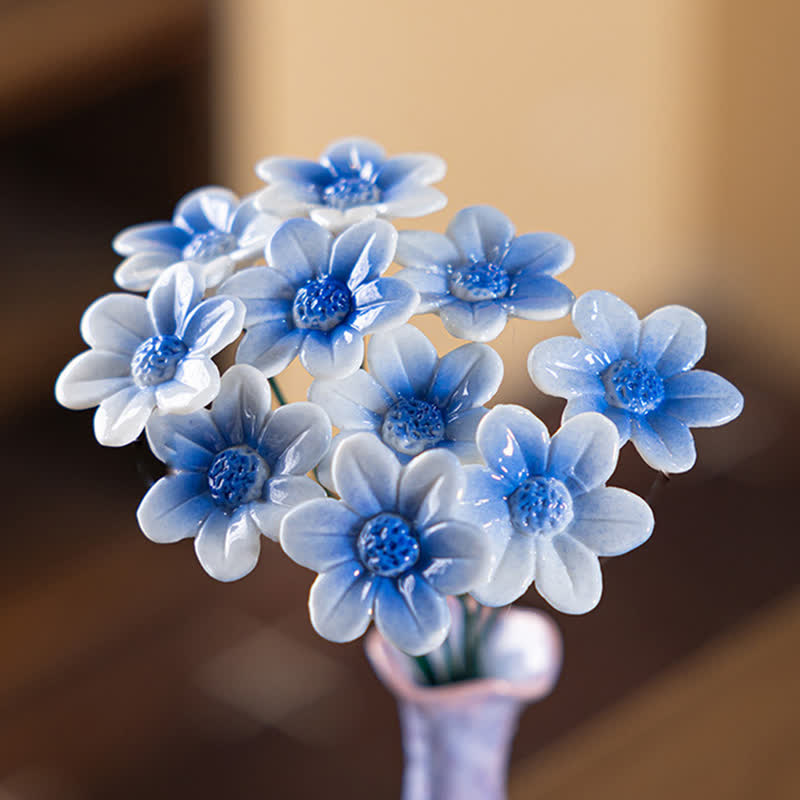 The Everlasting Garden Collection - Handmade Ceramic Little Flower Decor - Blue Coreopsis - image 16
