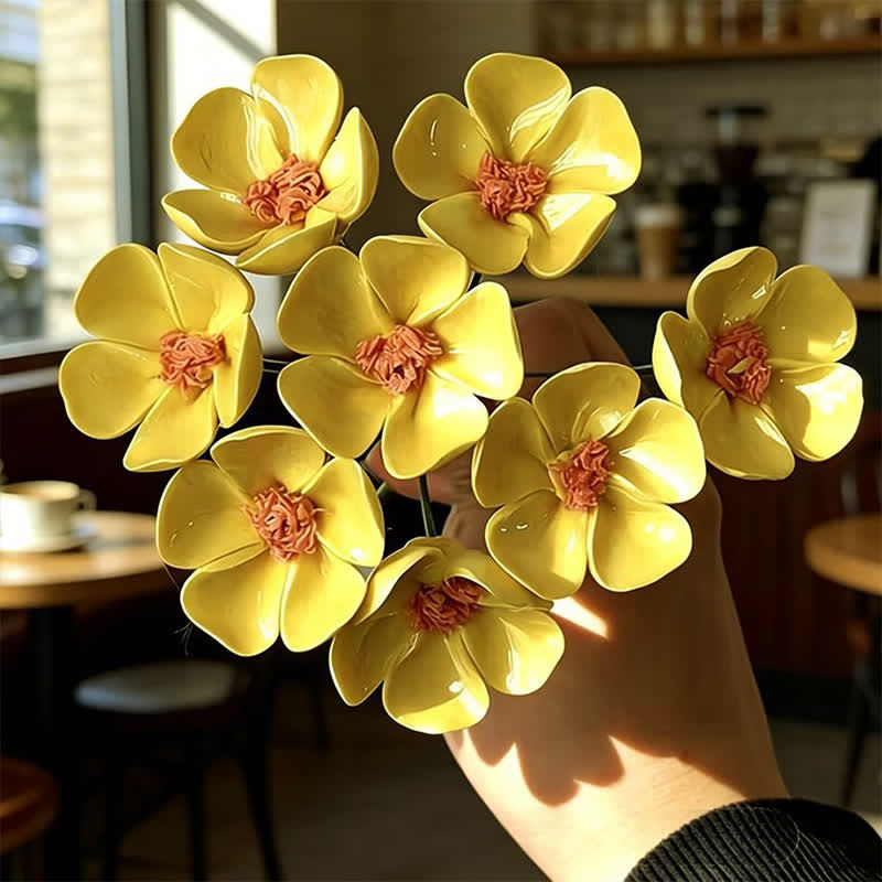 The Everlasting Garden Collection - Handmade Ceramic Little Flower Decor - Yellow - image 2