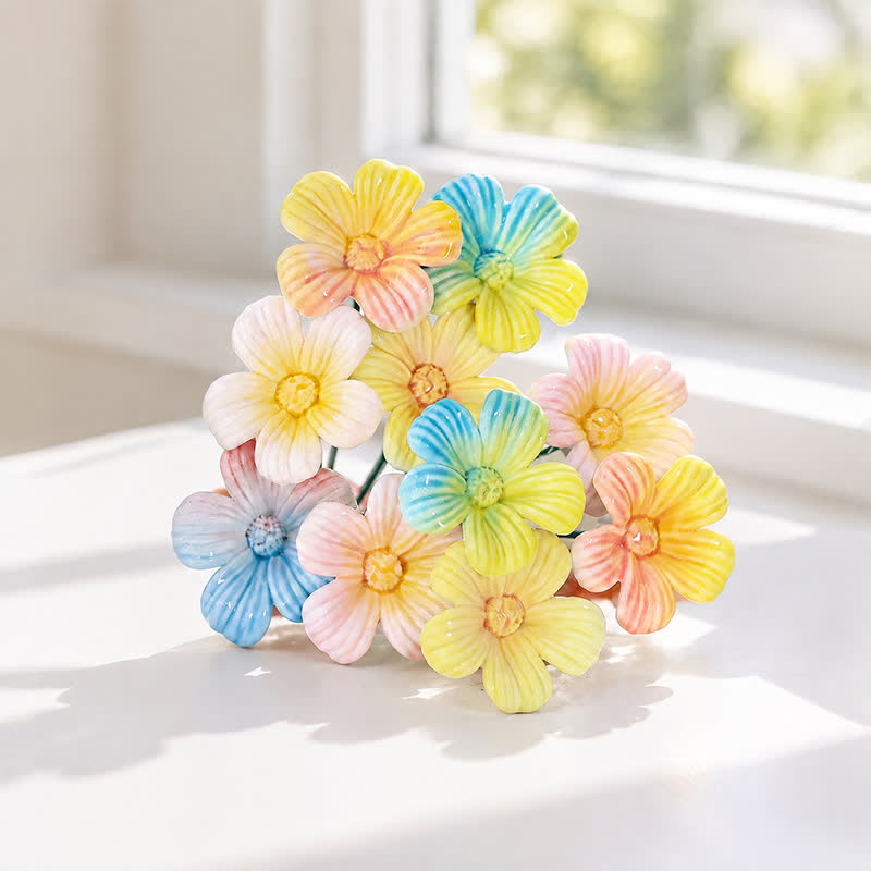 Happy Little Mystery Wildflower Sculpture - Handmade Ceramic Random Color Flower Decor - Small Wildflower - image 8