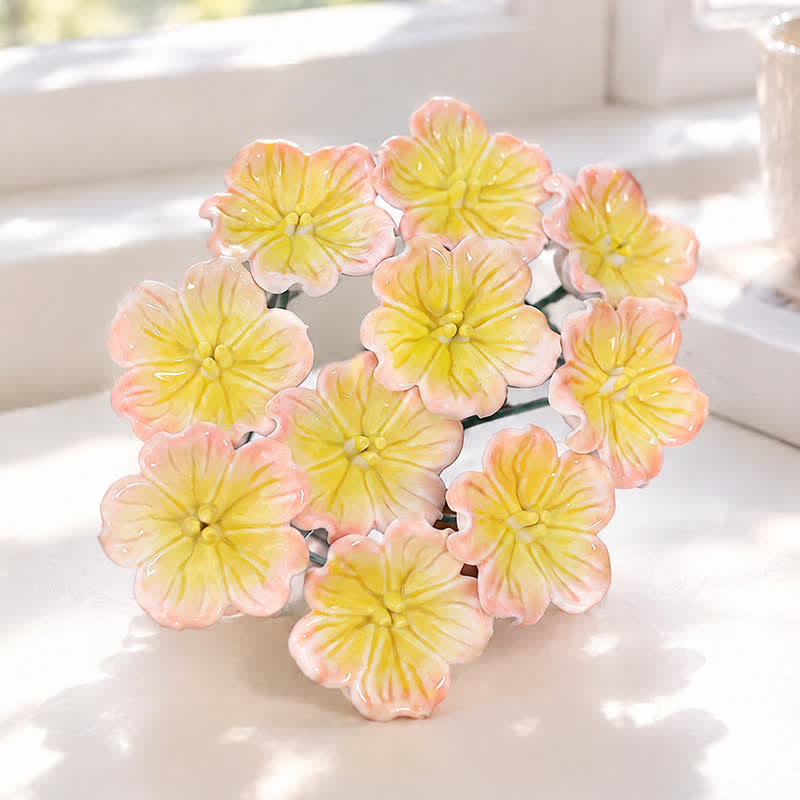 Happy Little Mystery Wildflower Sculpture - Handmade Ceramic Random Color Flower Decor - Peony - image 9