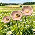 Decorative Poppy Flower Garden Station - Handmade Ceramic Flower Decor - Light Pink - image 14