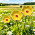 Decorative Poppy Flower Garden Station - Handmade Ceramic Flower Decor - Yellow - image 8