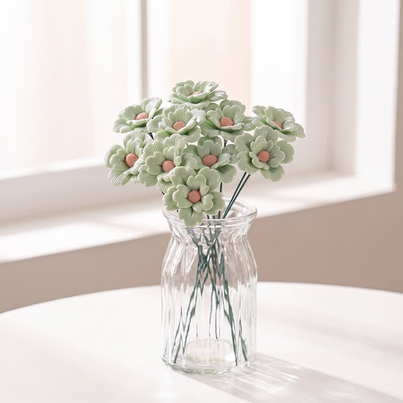 Artificial Flowers Cute Desk Buddy - Handmade Mini Ceramic Flower Decor - image 17