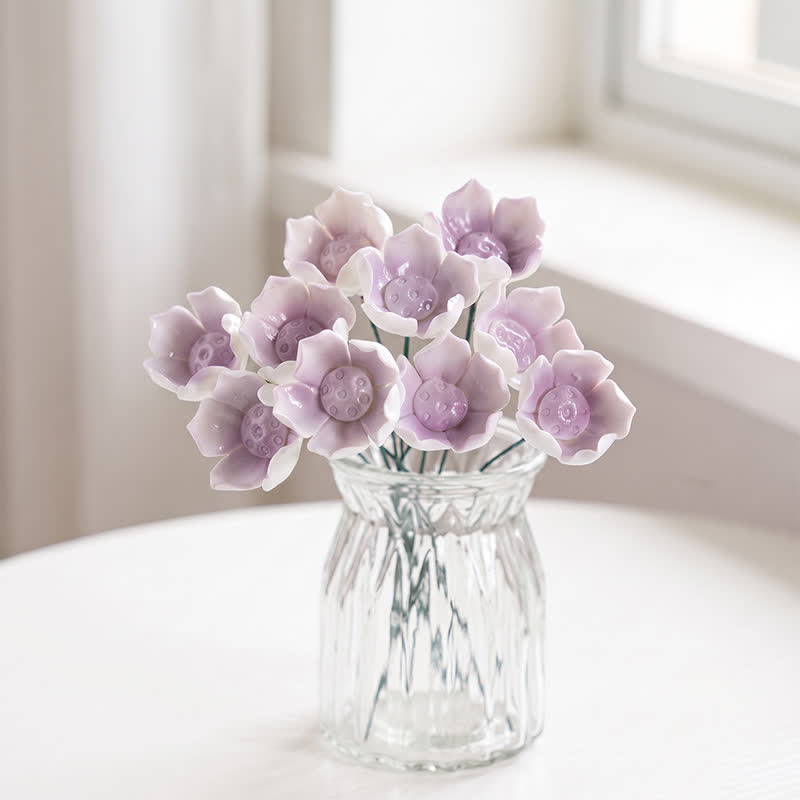 Artificial Flowers Cute Desk Buddy - Handmade Mini Ceramic Flower Decor - image 13