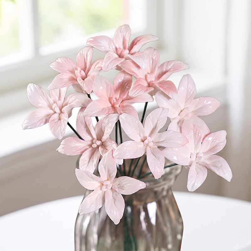 Artificial Flowers Cute Desk Buddy - Handmade Mini Ceramic Flower Decor - image 1
