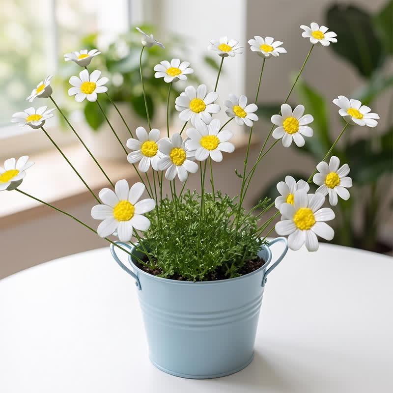 Artificial Flowers Cute Desk Buddy - Handmade Mini Ceramic Flower Decor - image 3