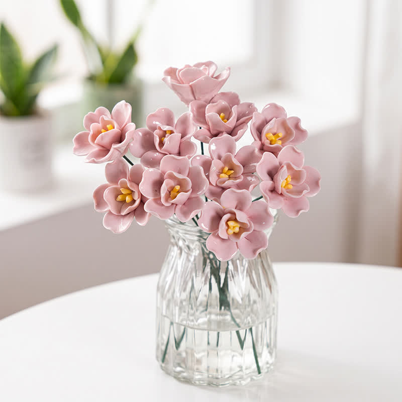 Artificial Flowers Cute Desk Buddy - Handmade Mini Ceramic Flower Decor - image 21