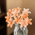 Artificial Flowers Cute Desk Buddy - Handmade Mini Ceramic Flower Decor - Orange Oncidium - image 6