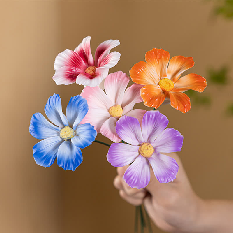 Good Fortune Gesang Flower Desktop Sculpture - Handmade Mini Ceramic Flower Decor - image 1
