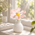 Good Luck & Love Hibiscus Mutabilis Flower - Hand-Sculpted Mini Ceramic Flower Decor - Pink - image 2