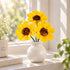 Cute Sunshine Sunflower Garden Sculpture - Handmade Desktop Ceramic Flowers Decor - Yellow - Large - image 6