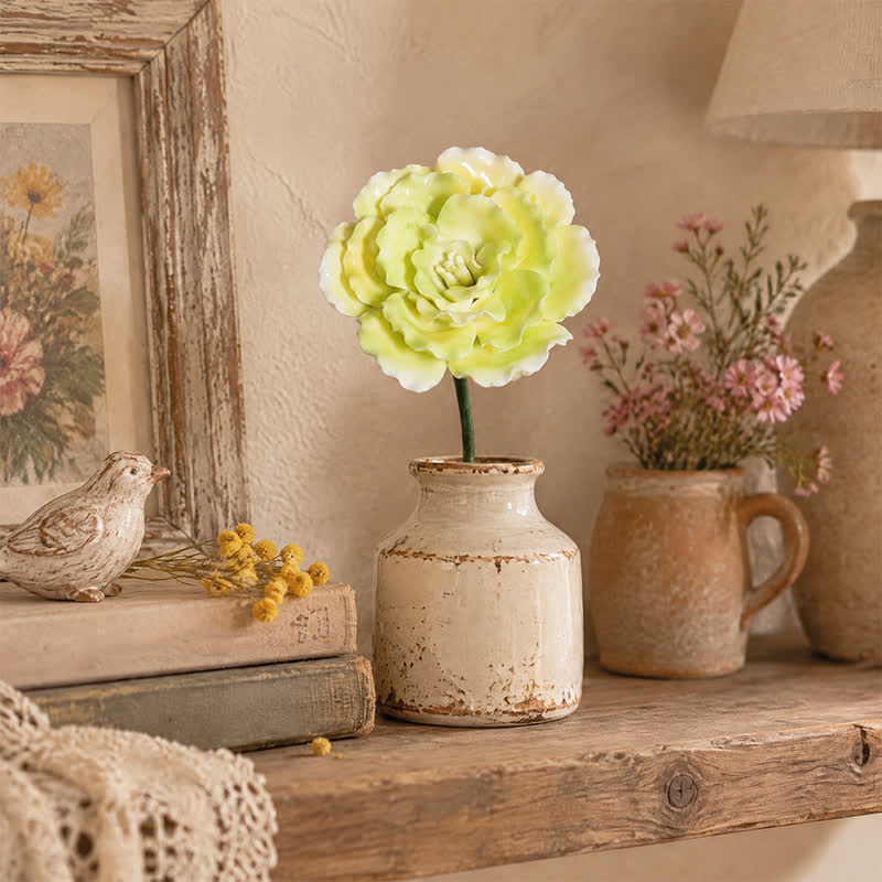 King Of Flower Romantic Large Peony - Handmade Ceramic Artificial Flower Decor - Light Green - image 8
