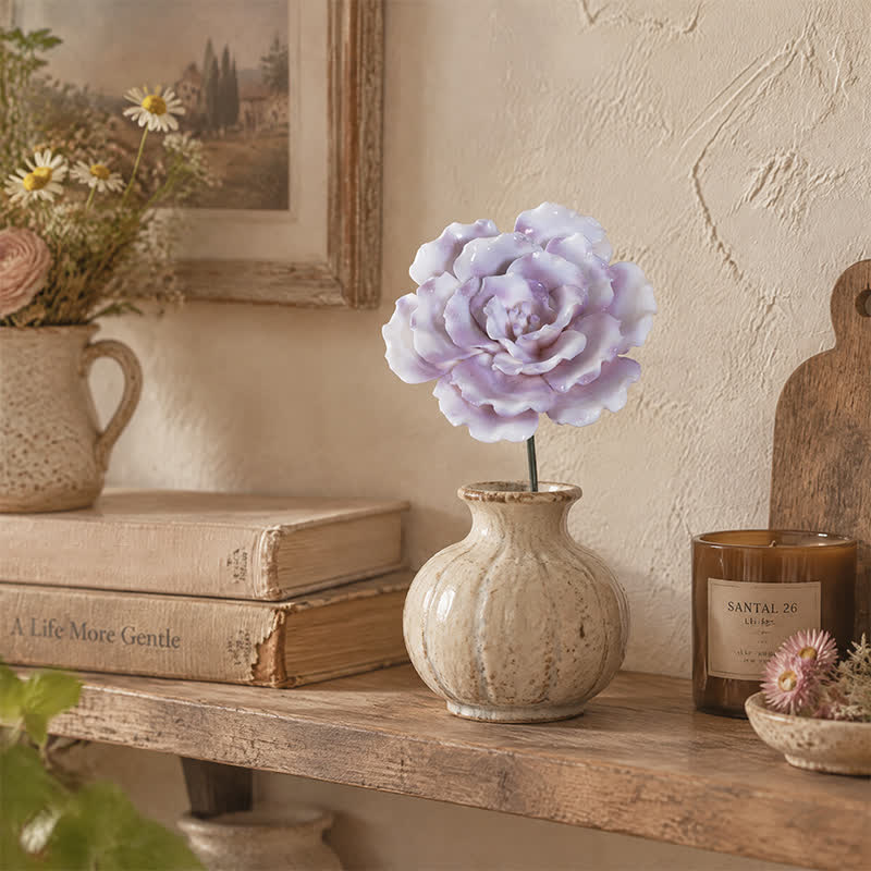King Of Flower Romantic Large Peony - Handmade Ceramic Artificial Flower Decor - Purple - image 5
