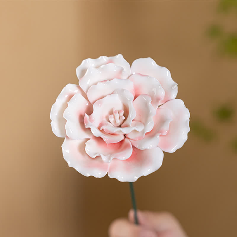 King Of Flower Romantic Large Peony - Handmade Ceramic Artificial Flower Decor - Light Pink - image 2