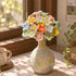 Ice Cream Round Vase With Random Flowers - Handmade Ceramic Flower Vase Set Decor - 33 Random Flowers + Vase - image 2