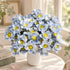 Mini Artificial Rose Flower For Office Desk - Handmade Ceramic Artificial Flower Decor - Light Blue & Yellow - image 22