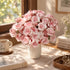 Mini Artificial Rose Flower For Office Desk - Handmade Ceramic Artificial Flower Decor - Pink & White - image 0