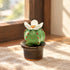 Cute Cactus With Flower In Pot - Handmade Mini Ceramic Cactus Figurine Decor - Style #27 - image 26