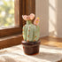 Cute Cactus With Flower In Pot - Handmade Mini Ceramic Cactus Figurine Decor - Style #24 - image 23