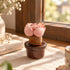 Cute Cactus With Flower In Pot - Handmade Mini Ceramic Cactus Figurine Decor - Style #8 - image 7