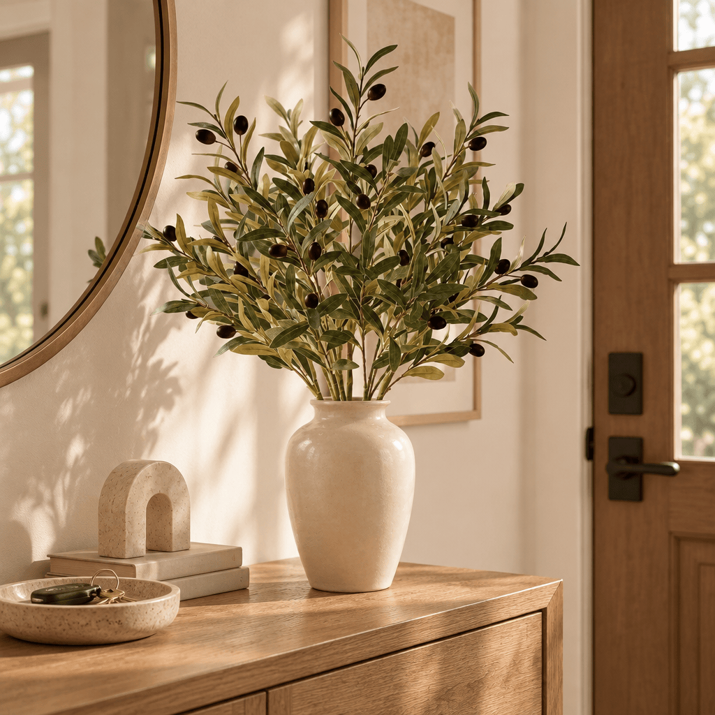 Nordic Olive Branch LED Night Decor - DIY Artificial Flowers Decor For Cozy Bedroom - image 3