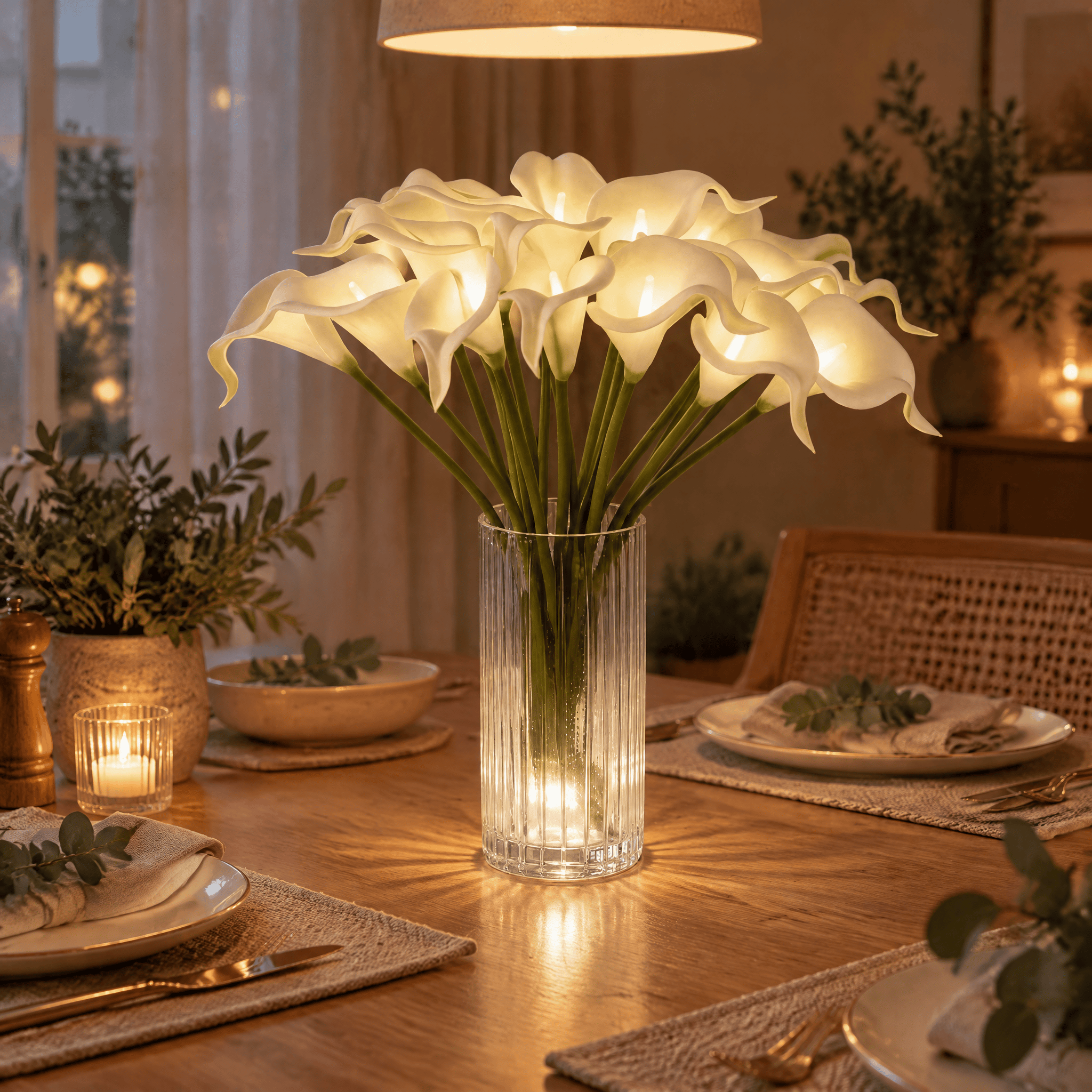 Calla Lily Light Bouquet LED Night Decor - DIY Artificial Flowers Lamp Decor - image 1